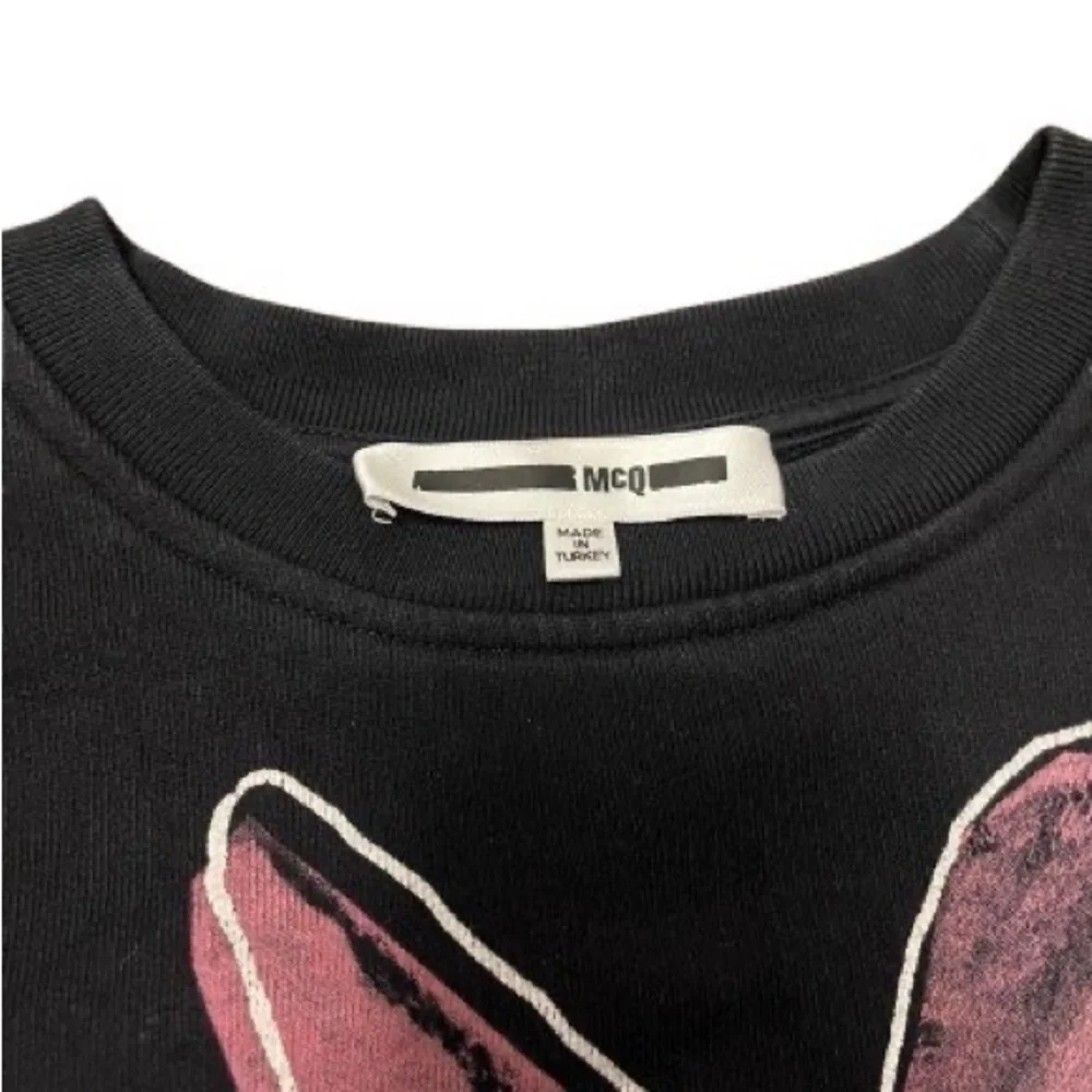 Alexander McQueen Black Sweatshirt with Pink and Teal Rabbit Graphic - Picture 2 of 3